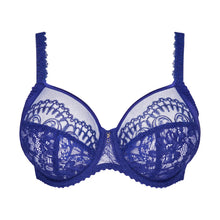 Load image into Gallery viewer, Blue lace bra on a white background
