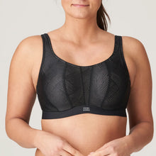 Load image into Gallery viewer, Fantastically supportive underwired bra. It offers versatile support and extreme comfort.  Adjustable straps, with hooks and eyes. With a graphic detail on the cups and straps, they have a cross-back or straight option. Three-part cup for extra support. Padded straps and closure. No irritation seamless cup. Anti-chafing super soft elastic banding.    The performance fabric uses highly breathable technology to keep you cool, fresh and dry.  Wash at 30°C  Polyamide: 54%, Polyester: 27%, Elastane:19%