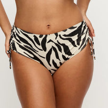 Load image into Gallery viewer, Zebra print bikini bottom on a plain background