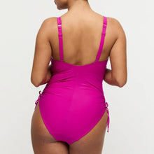 Load image into Gallery viewer, Pink swimsuit with thin straps on a white background