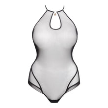 Load image into Gallery viewer, Translucent bodysuit with thin straps on a white background