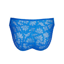 Load image into Gallery viewer, Blue lace underwear on a white background