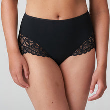 Load image into Gallery viewer, Gorgeous high waist full briefs. Wide soft stretch lace over the hips and bottom for comfort and style. Full cover at the back, with a design detail at the waist. Soft stretch lace. All style, all comfort.
Fabric: Polyamide: 74%, Elastane: 15%, Polyester: 7%, Cotton: 4%.