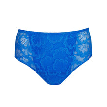 Load image into Gallery viewer, Blue lace underwear on a white background