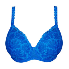 Load image into Gallery viewer, Blue lace bra on a white background