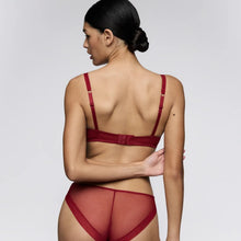 Load image into Gallery viewer, Woman wearing a red lingerie set against a white background