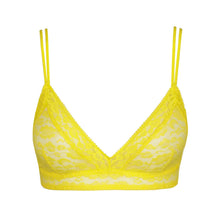 Load image into Gallery viewer, Yellow lace bralette on a white background