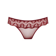 Load image into Gallery viewer, Red lace thong on a white background