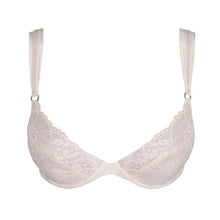 Load image into Gallery viewer, Marble. An all-lace plunge bra with removable pads. This gorgeously shaped bra adds cleavage to any size. Mesh straps over elastic offer a fashionable look. 
A light modern take on the classic plunge bra.
Fabric content: Elastane:10%, Polyester: 43%, Polyamide: 47%