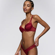 Load image into Gallery viewer, Woman wearing a red lingerie set on a white background