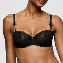 Load image into Gallery viewer, Black lace bra on a model against a plain background