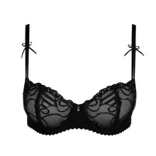 Load image into Gallery viewer, Black lace bra on a white background