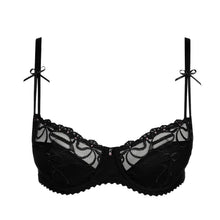 Load image into Gallery viewer, Black lace bra on a white background