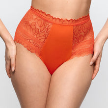 Load image into Gallery viewer, Orange lace underwear on a plain background