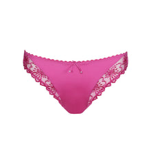 Load image into Gallery viewer, Pink bikini bottom with lace details on a white background