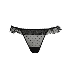 Load image into Gallery viewer, Black lace-trimmed lingerie set on a white background