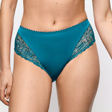 Load image into Gallery viewer, Teal lace underwear on a plain background