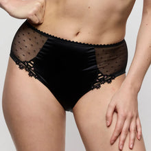 Load image into Gallery viewer, Black lace underwear worn by a person on a plain background