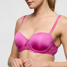 Load image into Gallery viewer, Pink bra worn by a model on a plain background