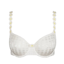 Load image into Gallery viewer, White bra with floral embroidery on a white background