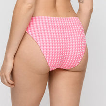 Load image into Gallery viewer, Pink checkered bikini bottom on a neutral background