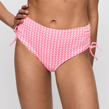 Load image into Gallery viewer, Pink checkered bikini bottom on a plain background