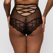 Load image into Gallery viewer, Black lace lingerie set on a neutral background