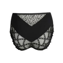 Load image into Gallery viewer, Black lace lingerie set on a white background
