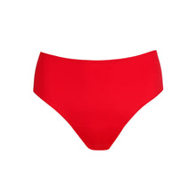 Load image into Gallery viewer, Red high-waisted bikini bottom on a white background