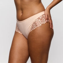 Load image into Gallery viewer, Beige lace-trimmed underwear on a neutral background