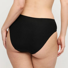 Load image into Gallery viewer, Black high-waisted bikini bottom on a plain background