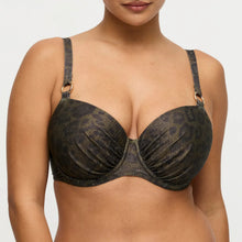 Load image into Gallery viewer, Woman wearing a black leopard print bra on a white background