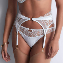 Load image into Gallery viewer, Satin Memories Suspender Belt | Arctic Blue