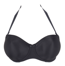 Load image into Gallery viewer, Black. Low-key but elegant seamless underwired bra with detachable shoulder straps and pre-formed cups offer a smooth all over finish. The light cups add no bulk while supporting and lifting the bust. This creates a gorgeous round shape that is so typical of Satin.
Fabric Content: Polyamide: 61%, Elastane: 23%, Polyester: 16%
