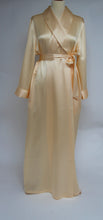 Load image into Gallery viewer, SALE Classic, shawl collar, full length, heavy weight pure satin silk dressing gown. Elegant and stylish, but also with the full warmth of pure silk. Belted at the waist with pockets to each side. Available in 2 colours. Cut generously, e.g., medium will fit up to a size UK14. Made in Italy. Composition: 100% Pure Silk Machine washable.