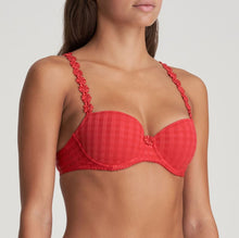 Load image into Gallery viewer, Smooth formed cup underwire balconnet bra with daisy strap detail. This underwire bra may be converted to a halter strap. This bra has the added advantage that it may be used as a halter or crossed over at the back.  Fabric Content: Polyester: 53%, Polyamide: 39%, Elastane: 8%
