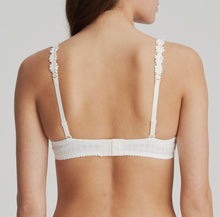 Load image into Gallery viewer, Smooth formed cup underwire balconnet bra with daisy strap detail. This underwire bra may be converted to a halter strap. This bra has the added advantage that it may be used as a halter or crossed over at the back. Fabric Content: Polyester: 53%, Polyamide: 39%, Elastane: 8%