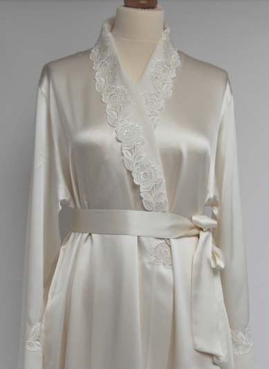 Peonia Pure Silk Dressing Gown In stock 3 day delivery C Susan