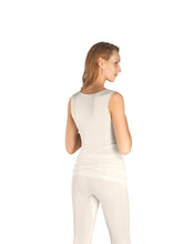 Load image into Gallery viewer, Fine knitted 100% silk singlet style vest with a satin trim on the gently rounded neckline.