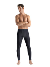 Load image into Gallery viewer, An elegant and temperature regulating blend of wool and silk, crafted without side seams for ultimate comfort and style. Perfect for sport or any outdoor or even indoor use. Longjohns have a fly front. Fabric content: 70% Merino Wool, 30% Pure Silk. Machine washable. Anthracite.