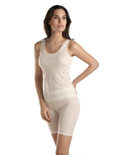 Load image into Gallery viewer, Fine knitted 100% silk singlet style vest with a satin trim on the gently rounded neckline.