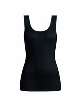 Load image into Gallery viewer, Fine knitted 100% silk singlet style vest with a satin trim on the gently rounded neckline.