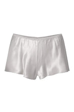 Load image into Gallery viewer, 100% Pure Silk French Knickers.   Elastic waist band and loose leg fitting. We have a large selection of colours and sizes to suit all tastes. Shapes may vary depending on colour choice. All traditional, all French knickers.  Fabric Content: 100% Pure Silk Made in Italy. Ivory.