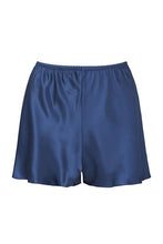 Load image into Gallery viewer, 100% Pure Silk French Knickers.   Elastic waist band and loose leg fitting. We have a large selection of colours and sizes to suit all tastes. Shapes may vary depending on colour choice. All traditional, all French knickers.  Fabric Content: 100% Pure Silk Made in Italy. Navy.