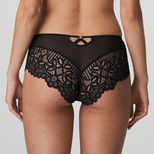 Load image into Gallery viewer, Black shorts style Hotpants. Wide soft stretch lace both over the hips and bottom