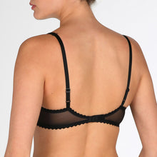 Load image into Gallery viewer, BEST SELLER &amp; back again by popular demand!  A half lace, half formed cup balconnet bra. This bra all the benefits of a lace bra but also all the shape and cover of a formed cup bra. It is a win-win situation. The final icing on the cake is the delicate two strap detail which has all the strength of a wider strap without the bulk.   Fabric content: Polyamide: 49%, Polyester: 34%, Elastane: 17%.  Black.

