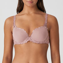 Load image into Gallery viewer, A lovely smooth heart shaped plunge bra. The lace trim on the cup edges and straps adds a feminine finish to this timeless bra. The straps may also be altered to a halter style. Fabric content: Polyamide: 56%, Polyester: 33%, Elastane: 11%. Bois de Rose.