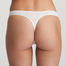 Load image into Gallery viewer, Super smooth, super light and simple G/String without visible seams or stitching. The soft microfibre fits snugly over the tum and offers light control. A fine glossy border on the waistband adds a luxurious touch. No label on the inside and with a soft cotton gusset. Fabric Content: Polyamide: 81%, Elastane:15%, Cotton: 4%. Ivory.
