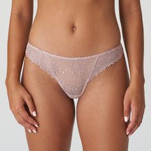Load image into Gallery viewer, Sexy, feminine, classic G/String with a completely transparent embroidery. And because of the lovely high cut on the hip your legs seem to go on forever with no visible lines. Fabric content: Polyamide: 44%, Polyester: 35%, Elastane: 12%, Cotton: 9%. Bois de Rose.