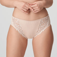 Load image into Gallery viewer, Caffé Latte. Looking for comfortable and oh so elegant briefs? These full briefs have it all. The wide cut on the hip means no budging. The exquisite embroidery completes the light, luxurious look. Full back for coverage. Total comfort! Fabric: Polyamide: 58%, Polyester: 20%, Elastane:12%, Cotton:10%